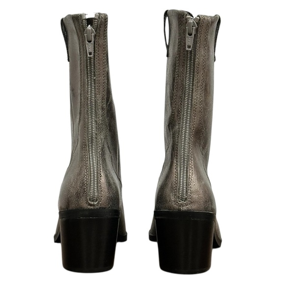 NEW DOLCE VITA Imana Pointed Toe Boot Pewter Silver Faux Leather Western Size 7 - Picture 3 of 5